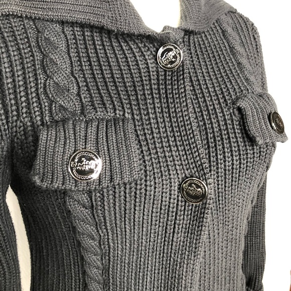 Barbara Bui Black Heavy Cotton Cable Knit Sweater - Picture 4 of 8